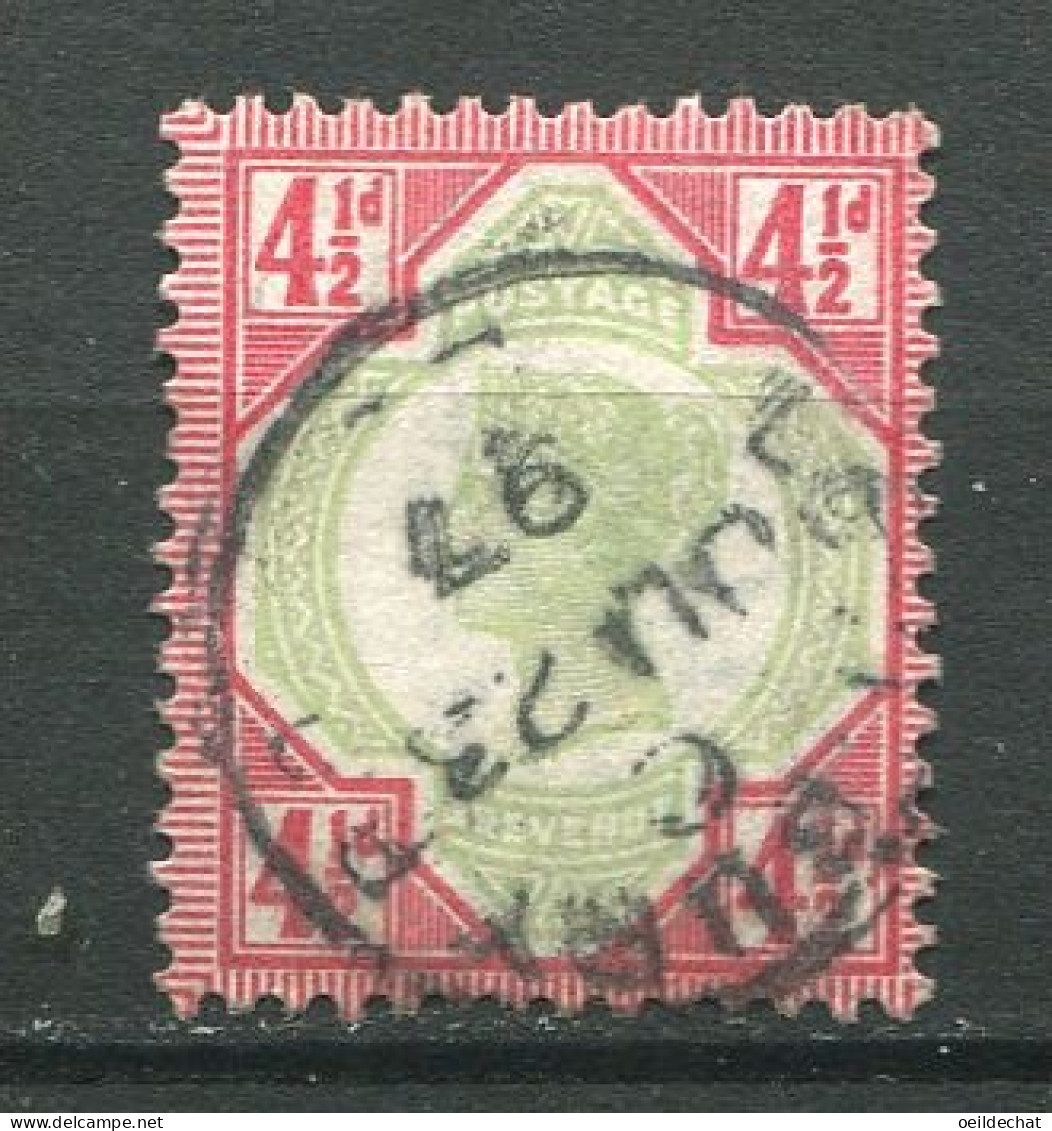 26181 Grande-Bretagne N°98° 4 1/2p. Rouge Carminé Et Vert  Victoria  1887-1900  B/TB - Used Stamps