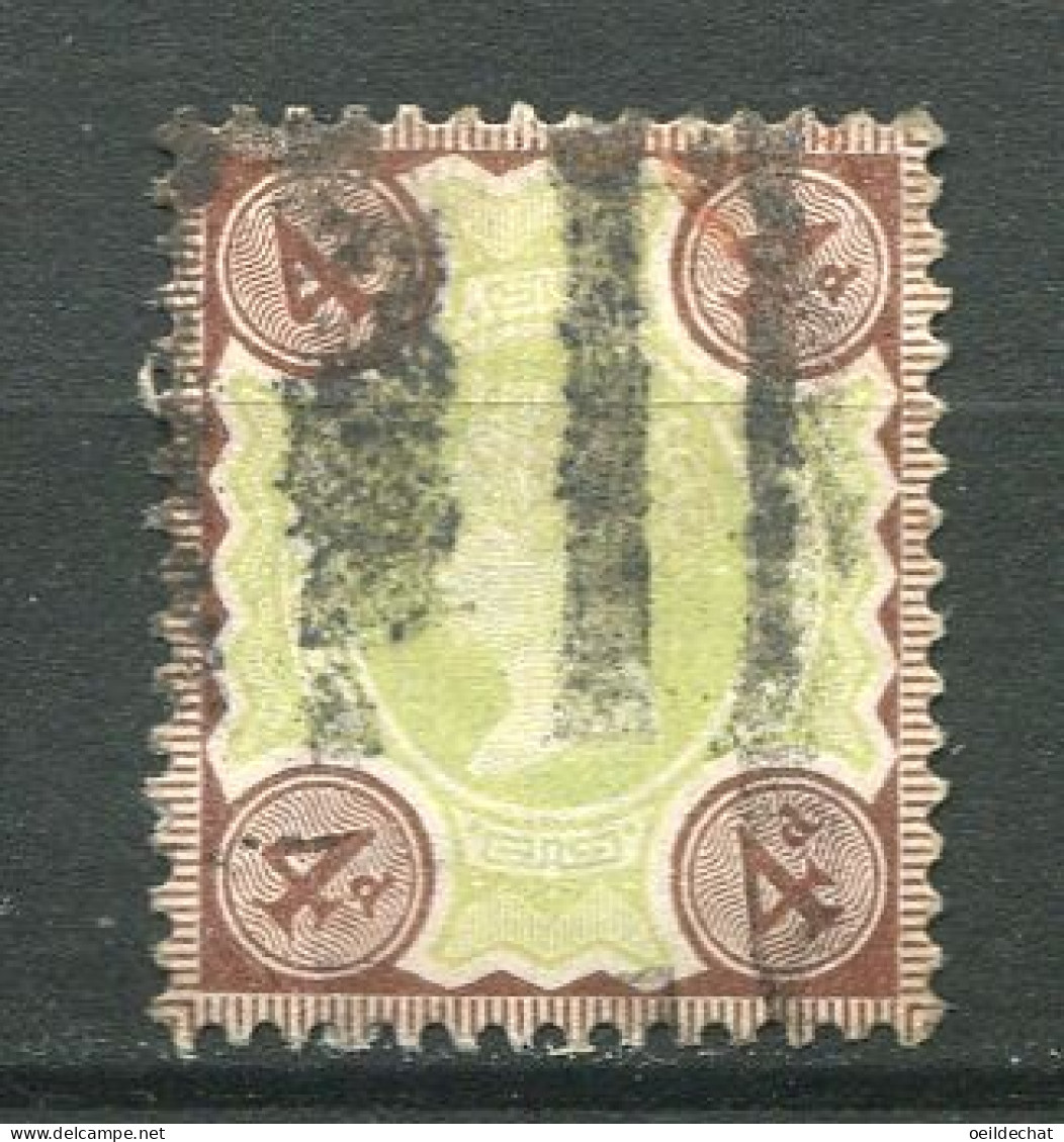 26180 Grande-Bretagne N°97° 4p. Brun Et Vert  Victoria  1887-1900  B/TB - Oblitérés