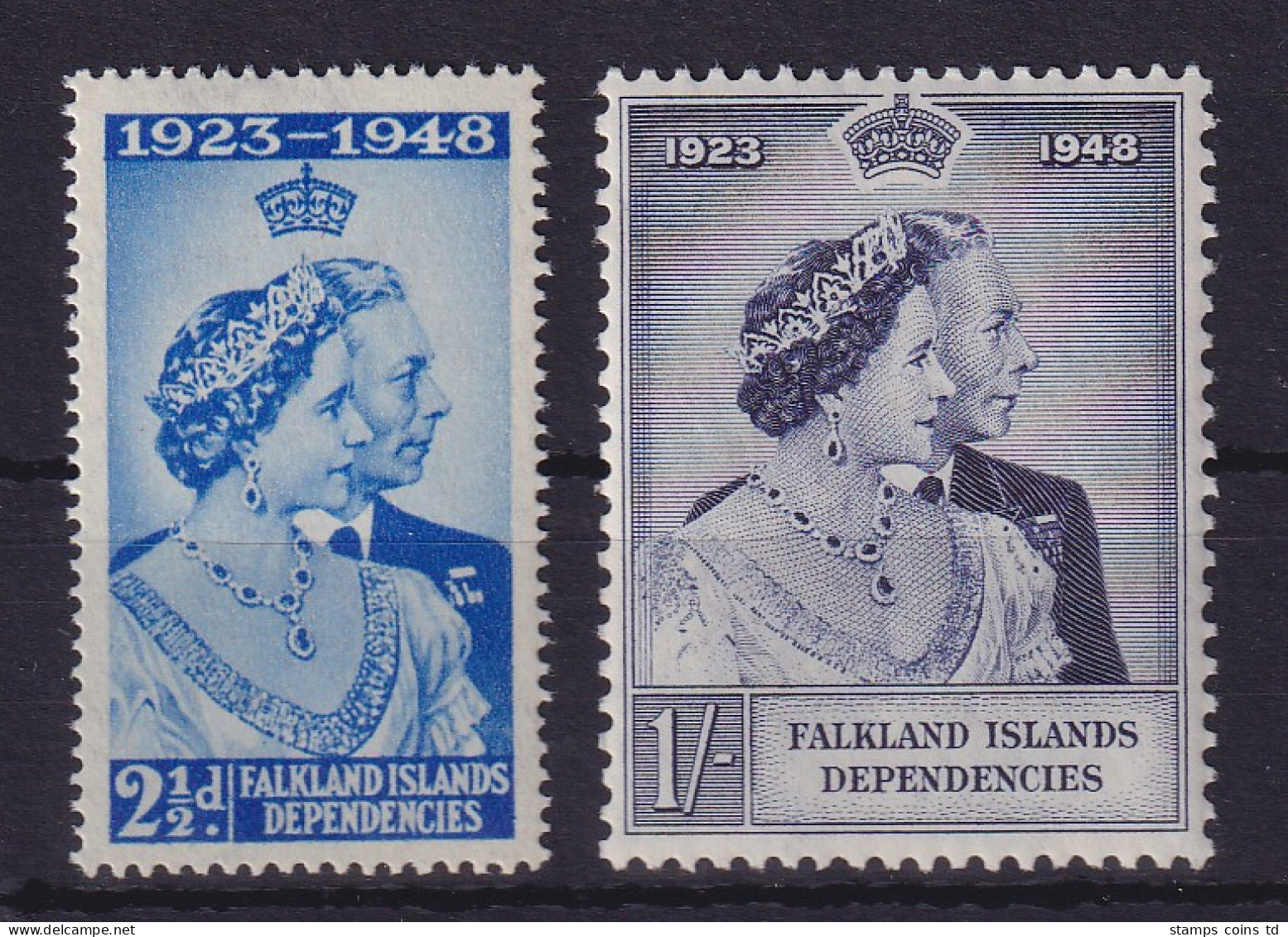 Falkland-Inseln Abhängige Gebiete 1948 Königspaar Mi.-Nr. 12-13 Postfrisch ** - Falkland