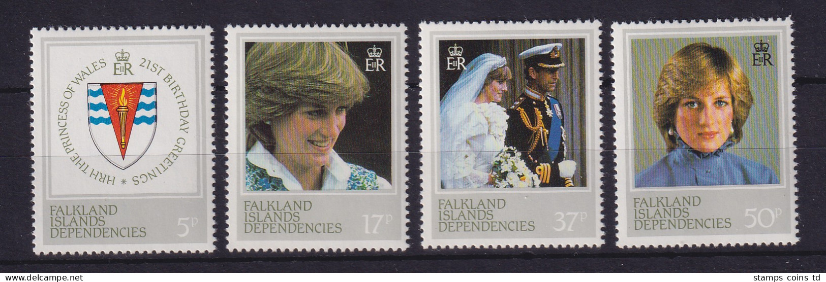 Falkland-Inseln Dependencies 1982 Prinzessin Diana Mi.-Nr. 112-115 Postfrisch ** - Georgias Del Sur (Islas)