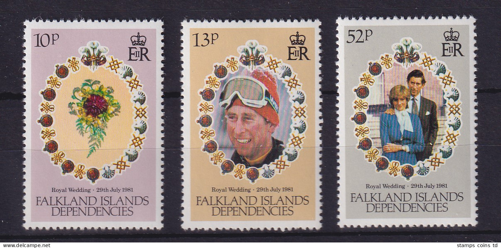 Falkland-Inseln Dependencies 1981 Royale Hochzeit Mi.-Nr. 99-101 Postfrisch ** - Zuid-Georgia