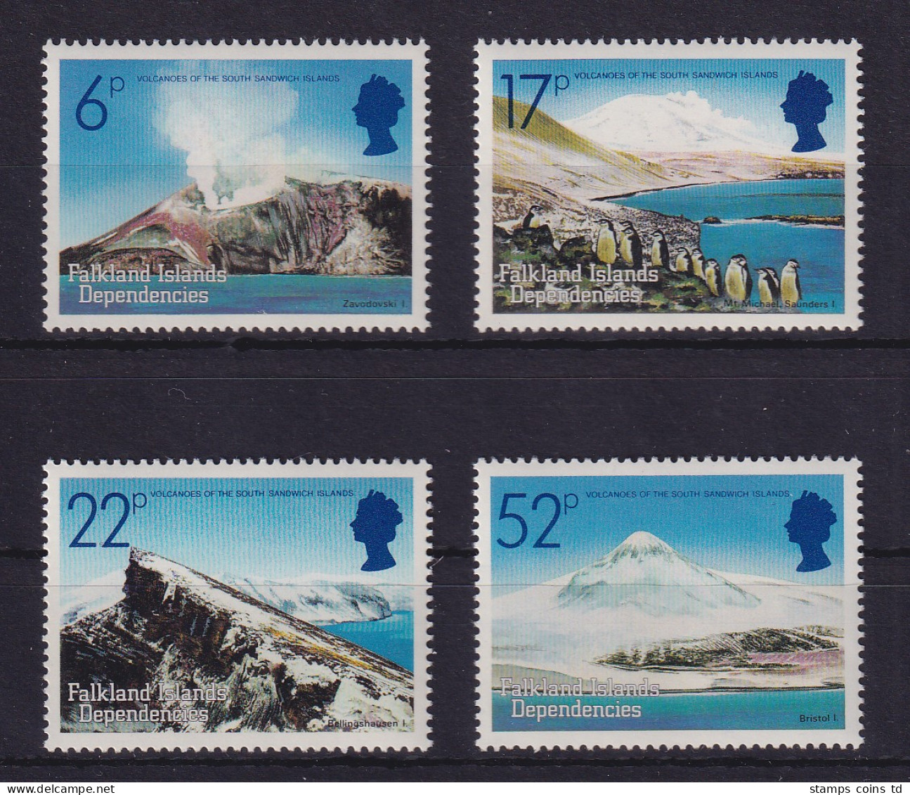 Falkland-Inseln Dependencies 1984 Vulkane Mi.-Nr. 125-128 Postfrisch ** - Georgias Del Sur (Islas)