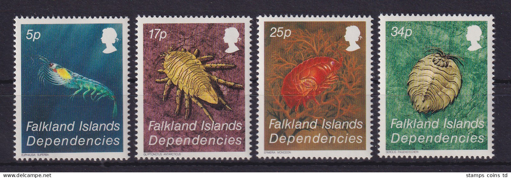 Falkland-Inseln Dependencies 1984 Krebstiere Mi.-Nr. 121-124 Postfrisch ** - Georgias Del Sur (Islas)