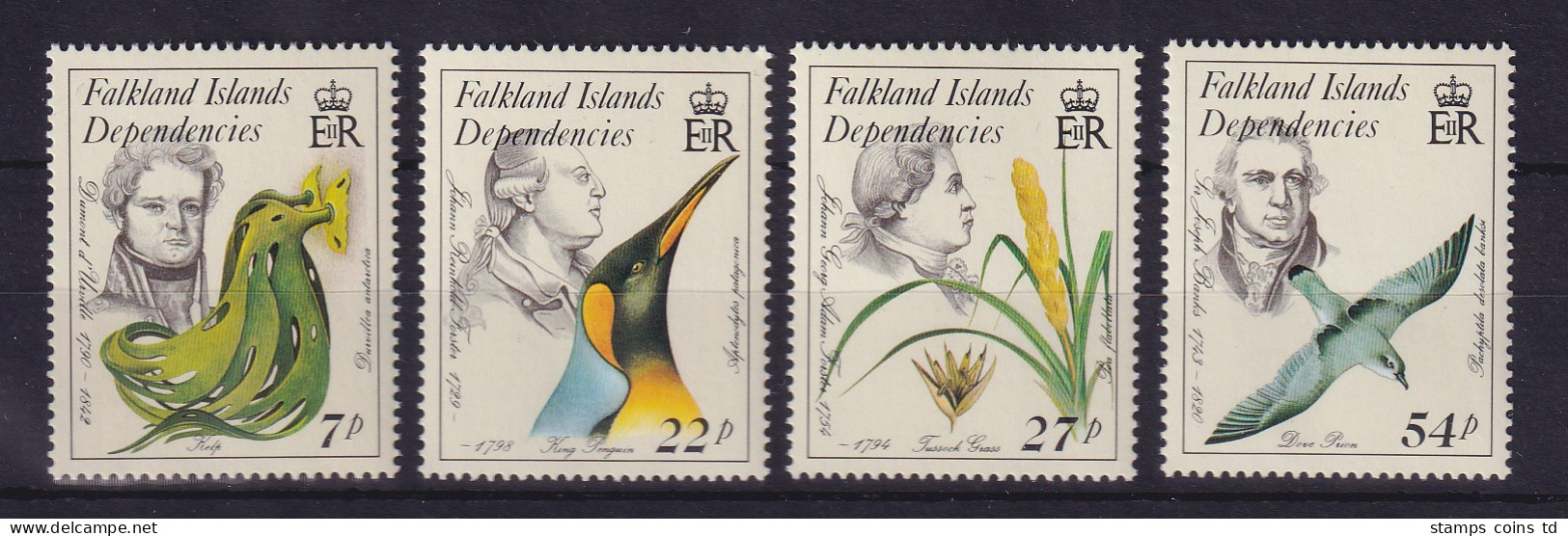 Falkland-Inseln Dependencies 1985 Naturforscher Mi.-Nr. 138-141 Postfrisch ** - Georgia Del Sud