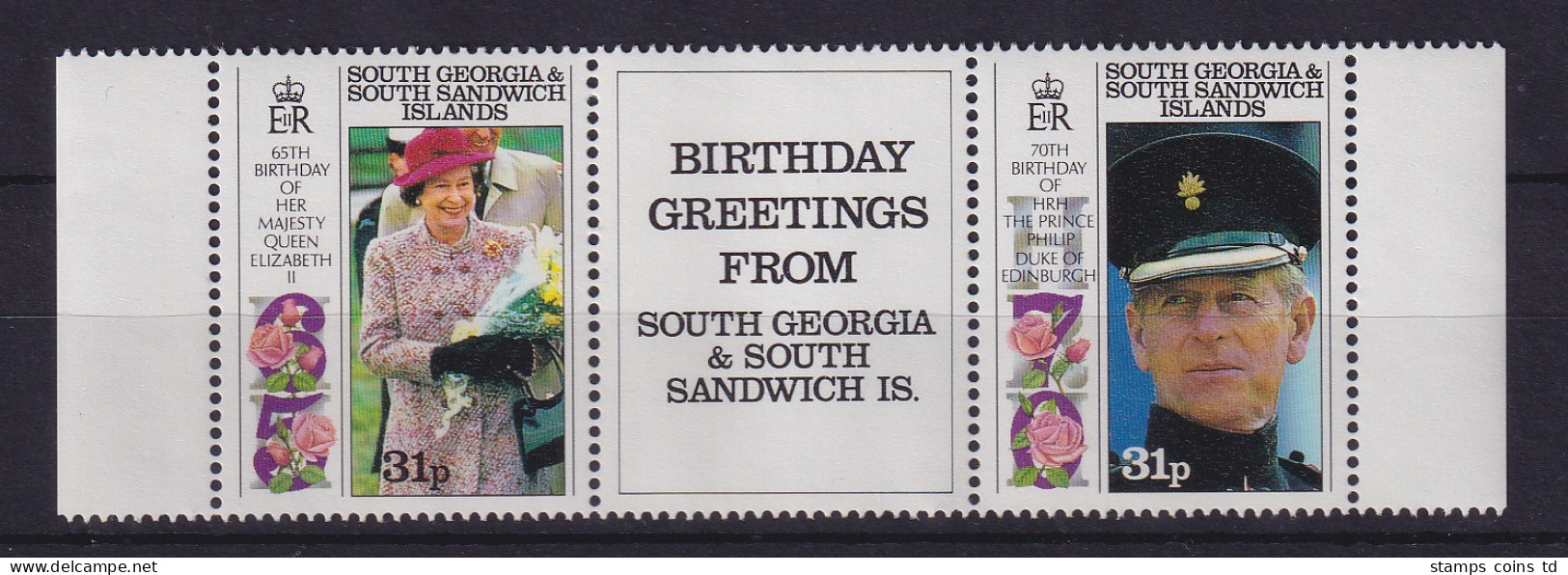 Südgeorgien Und Süd-Sandwich-Inseln 1991 Geburtstag Der Queen Mi.-Nr. 190-191 ** - South Georgia