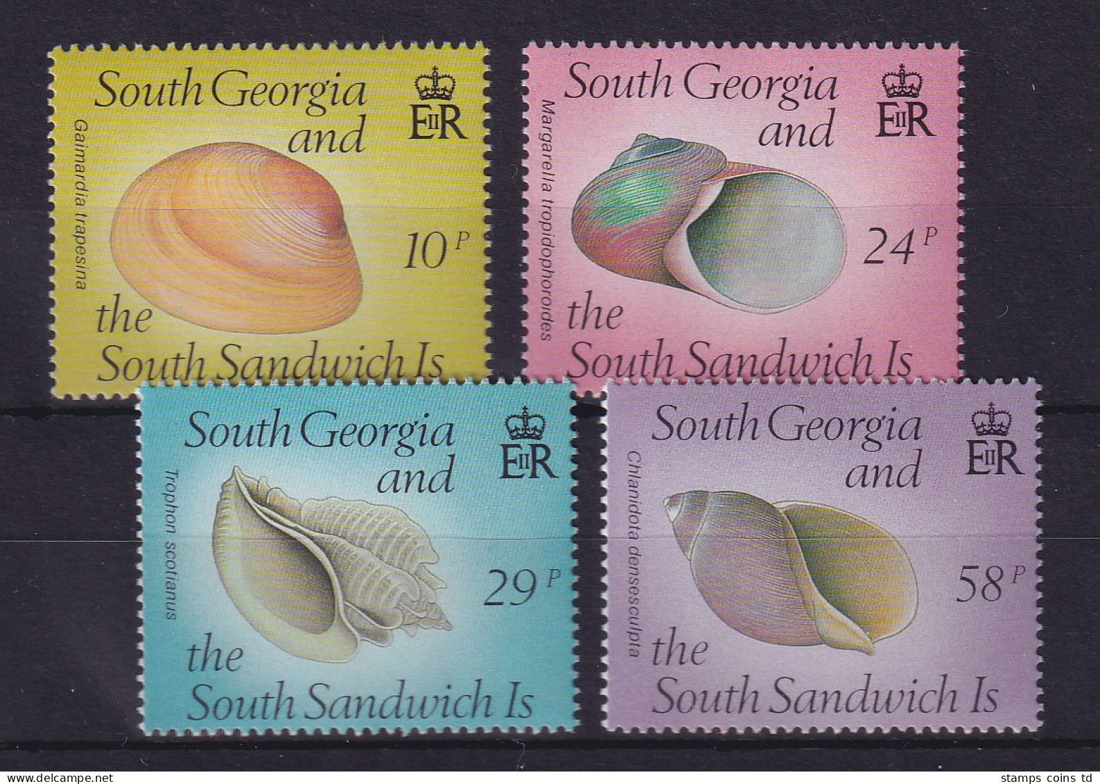 Südgeorgien Und Süd-Sandwich-Inseln 1988 Schnecken Muscheln Mi.-Nr. 168-171 ** - Georgias Del Sur (Islas)