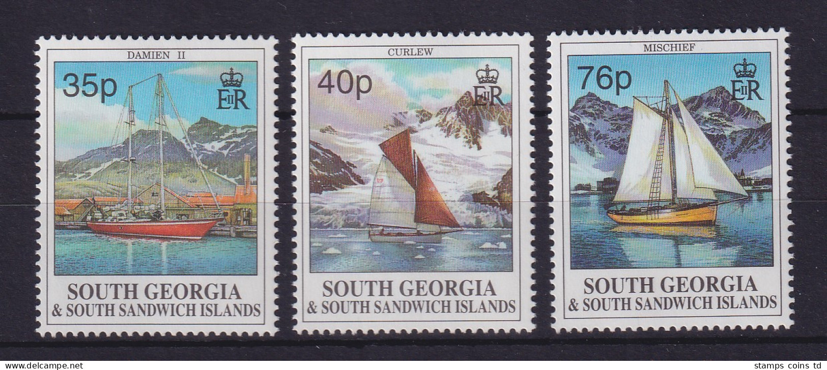 Südgeorgien Und Süd-Sandwich-Inseln 1995 Segeljachten Mi-Nr. 246-248 ** - South Georgia