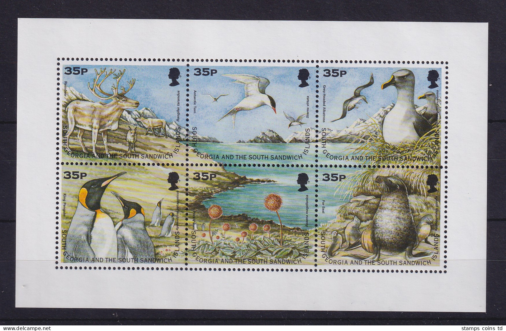 Südgeorgien Und Süd-Sandwich-Inseln 1998 Tiere Mi-Nr. 264-269 Kleinbogen ** - Georgia Del Sud