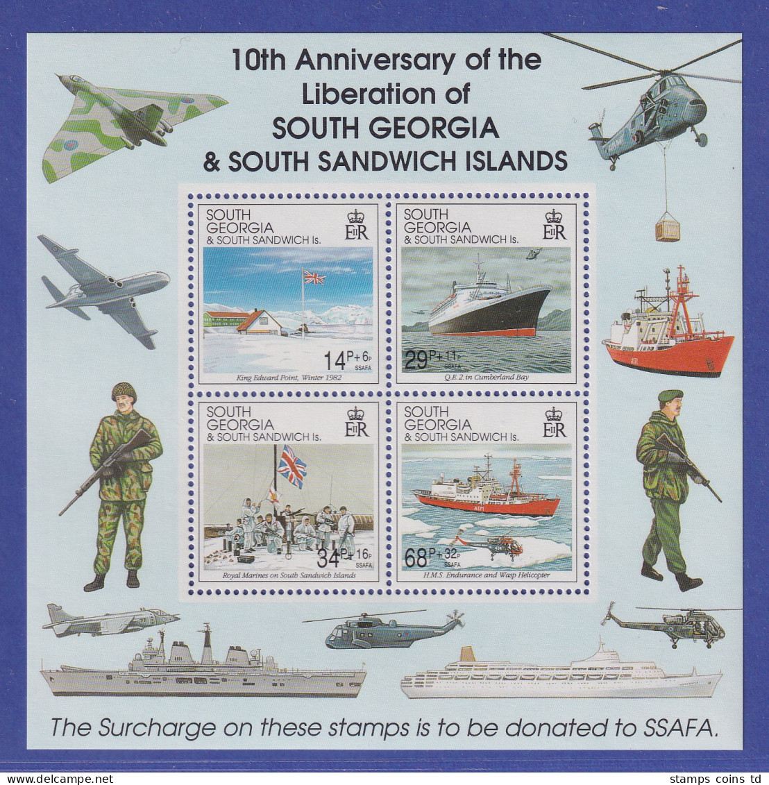 Südgeorgien Und Süd-Sandwich-Inseln 1992 Befreiung Mi-Nr. Block 3 Postfrisch ** - Zuid-Georgia