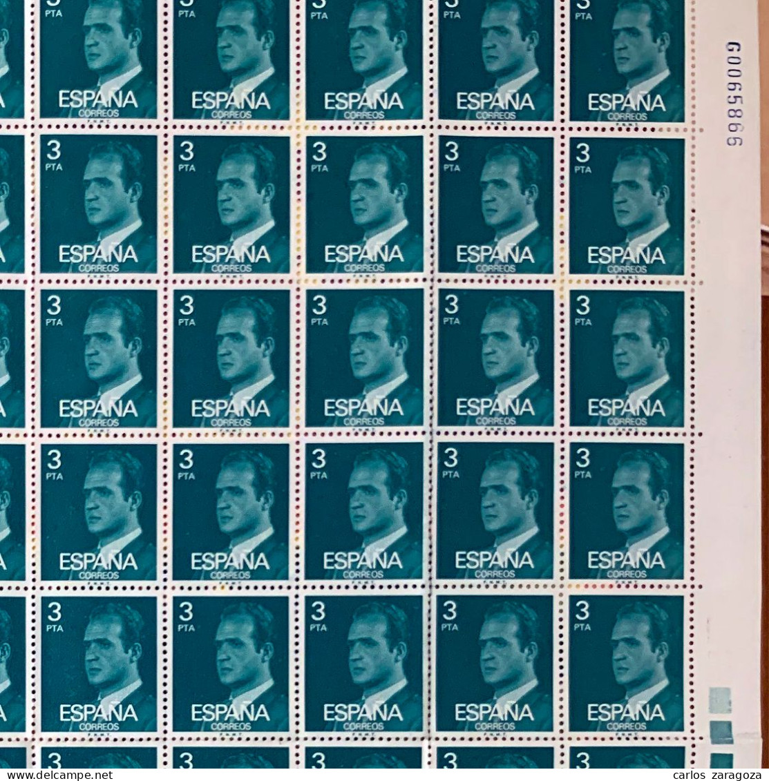 1976 SPAIN—JUAN CARLOS—COMPLETE SHEET ** 100 MNH Stamps—ESPAGNE Feuille Yt 1992 Timbres Neufs - Volledige Vellen