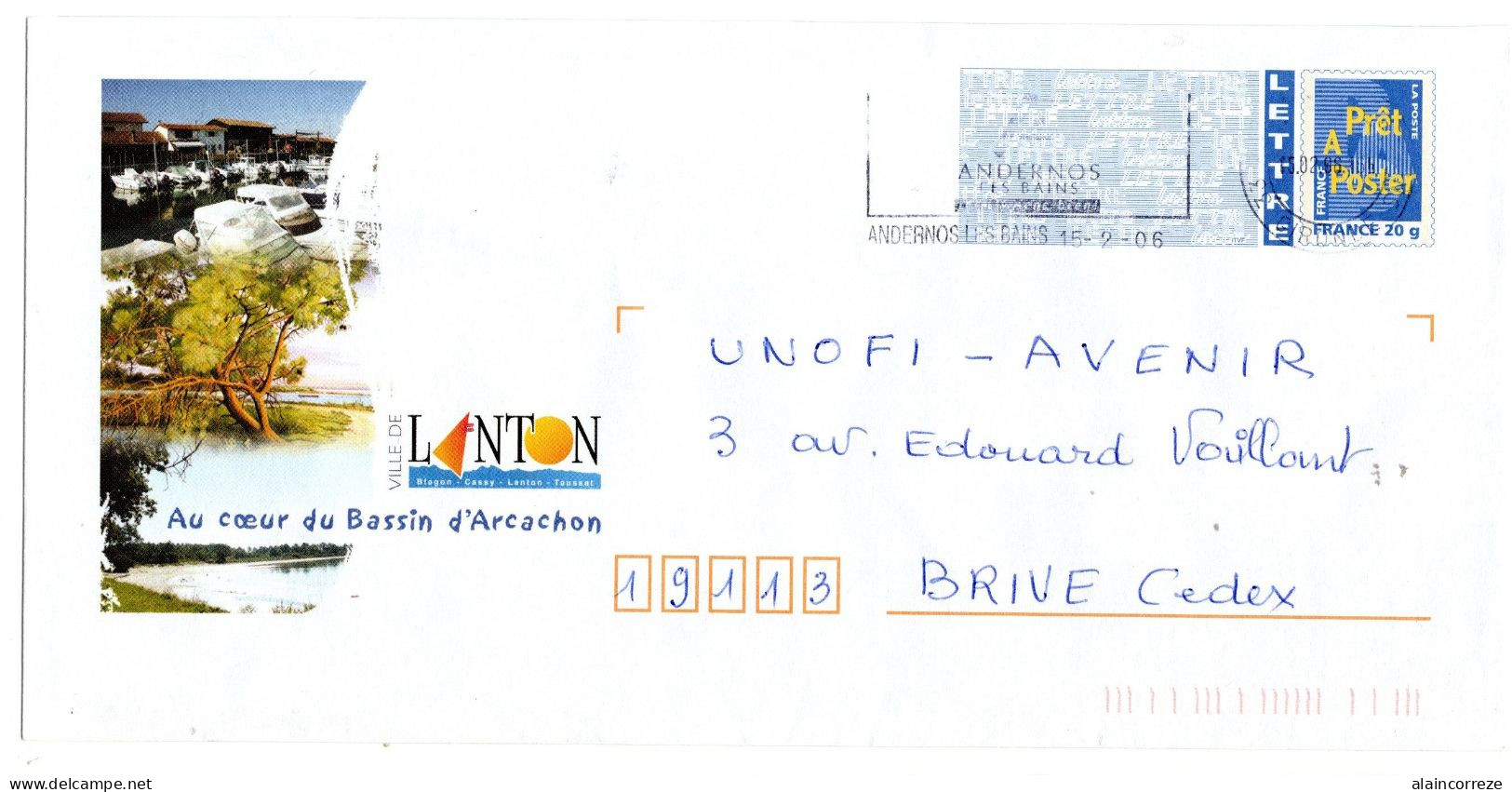 Entier Postal PAP Local Personnalisé Gironde Lanton Au Coeur Du Bassin D'Arcachon Bateaux Aux Port - PAP : Bijwerking /Logo Bleu