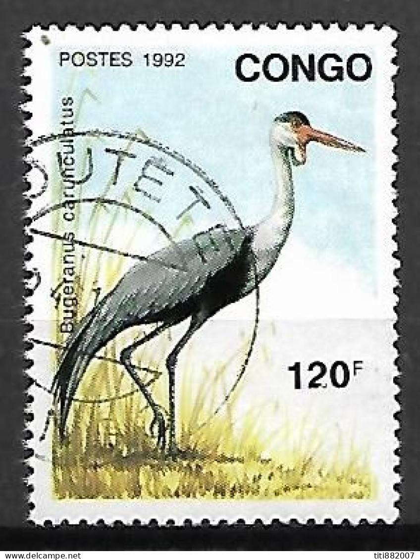 C O N G O     -      BUGERANUS  CARUNCULATUS    -    Oblitéré . - Grues Et Gruiformes