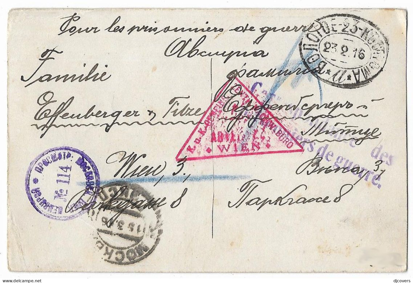 Russia WWI 1916 POW Railway Line 23 Bologoe - Kostroma Postal Stationery - Enteros Postales