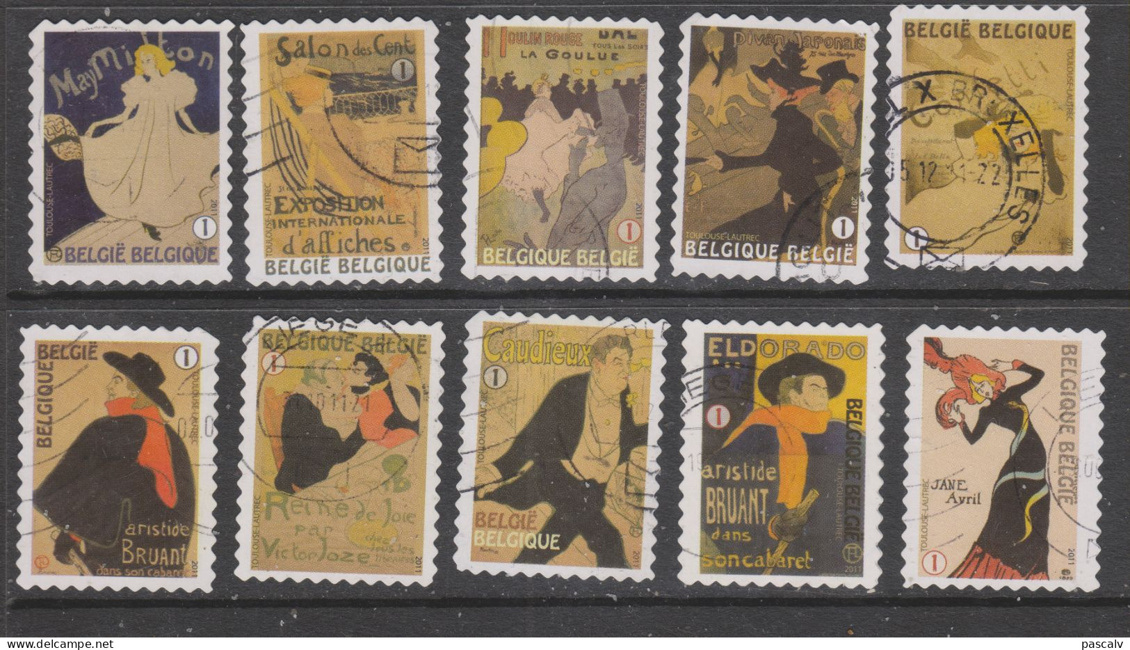 COB 4145 / 4154 Série Complète Oblitérée Toulouse Lautrec - Used Stamps