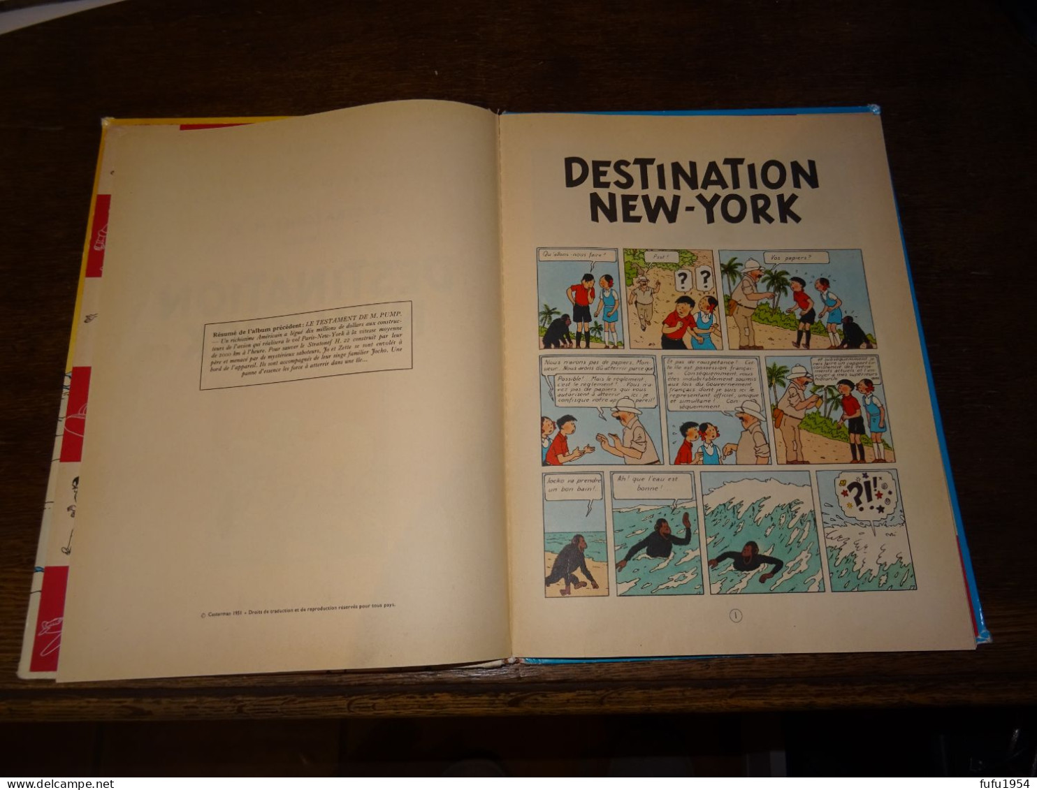 HERGÉ - DESTINATION NEW YORK - STRATONEF H.22 2° épisode ANNÉES 50-60 ALBUM ANCIEN Les AVENTURES De JO ZETTE Et JOCKO - Hergé