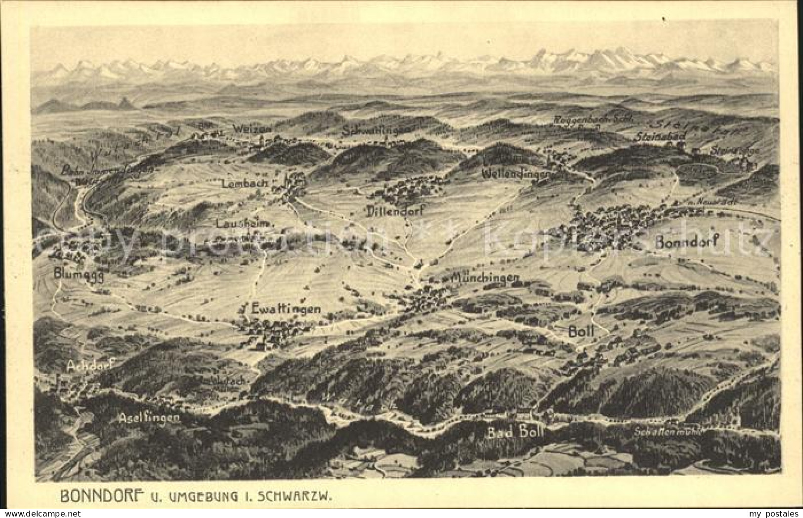 41815088 Bonndorf Schwarzwald Und Umgebung Aus Der Vogelperspektive Alpenpanoram - Bonndorf