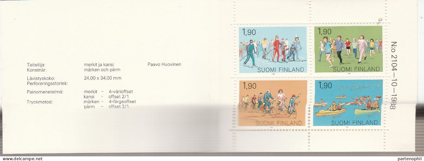 Finland / Finlandia 1988 - Sport Booklet MNH - Unused Stamps