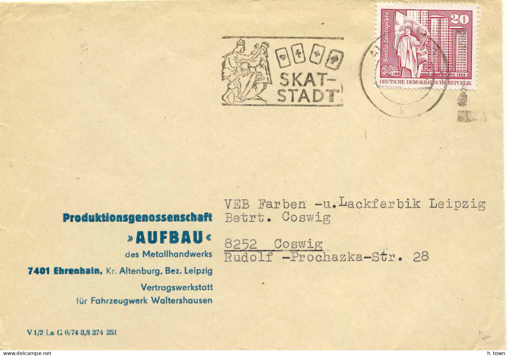 224  Jeu De Cartes: Flamme D'Allemagne - Playing Cards Slogan Cancel From Altenburg, Germany - Sin Clasificación