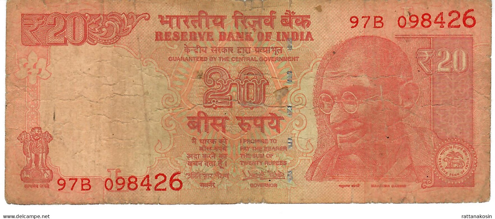 INDIA P103b2 20 RUPEES 2017 Signature 22 ( PATEL )  Letter L     VG/F - Indien