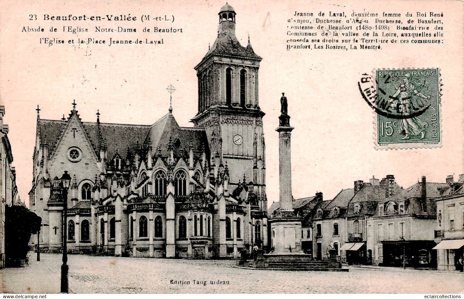 Beaufort En  Vallée       49      Eglise Et Jeanne De Laval   N° 23    (voir Scan) - Sonstige & Ohne Zuordnung