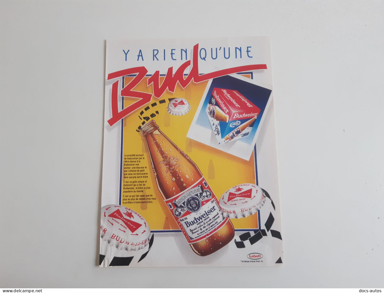 Bière Budweiser - Publicité De Presse - Alcohol