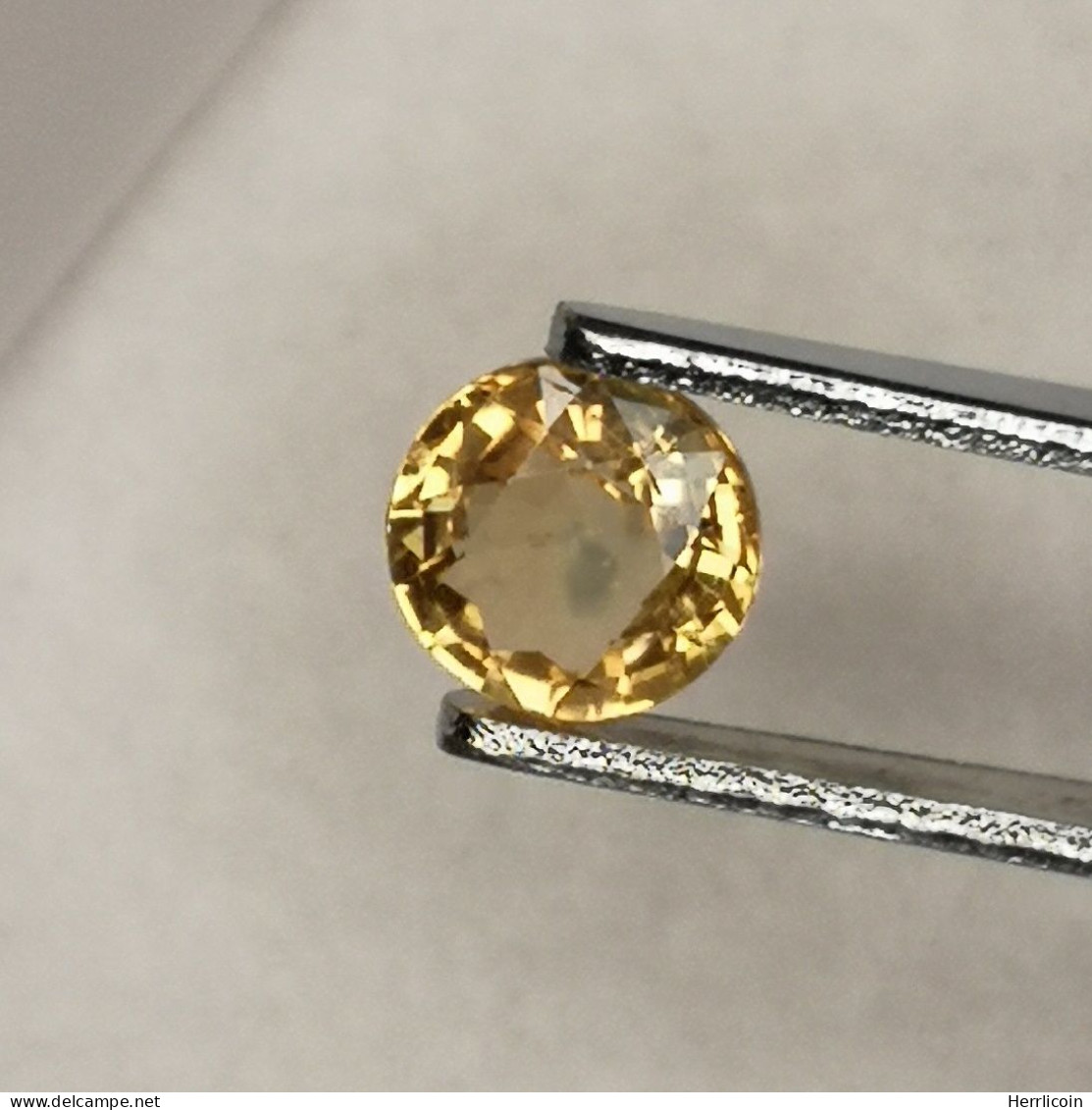 Saphir Jaune Traité (BE) De Madagascar - Rond 0.59 Carat - 4.8 X 2.6 Mm - Saphir