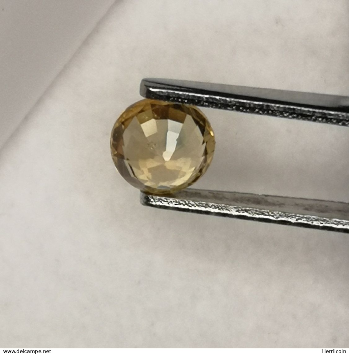 Saphir Jaune Traité (BE) De Madagascar - Rond 0.59 Carat - 4.8 X 2.6 Mm - Saffier