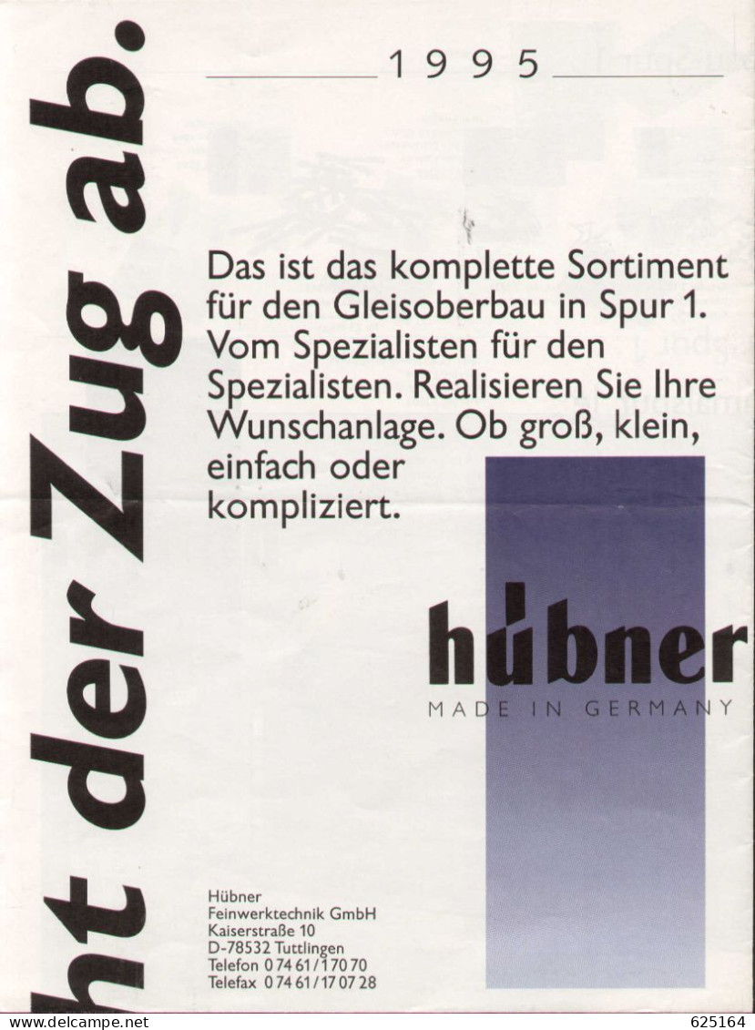 Catalogue HÜBNER 1995 Jetz Geht Der Zug Ab. - Spur 1  1:32 - Alemania
