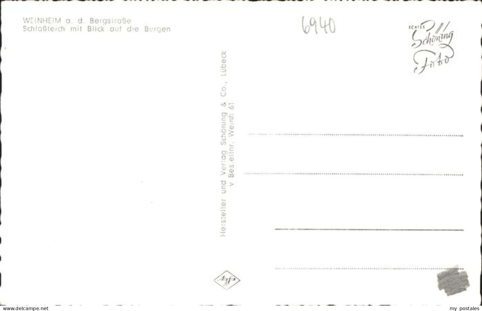 41257567 Weinheim Bergstrasse Schlossteich Mit Burgen Schwaene Weinheim - Weinheim