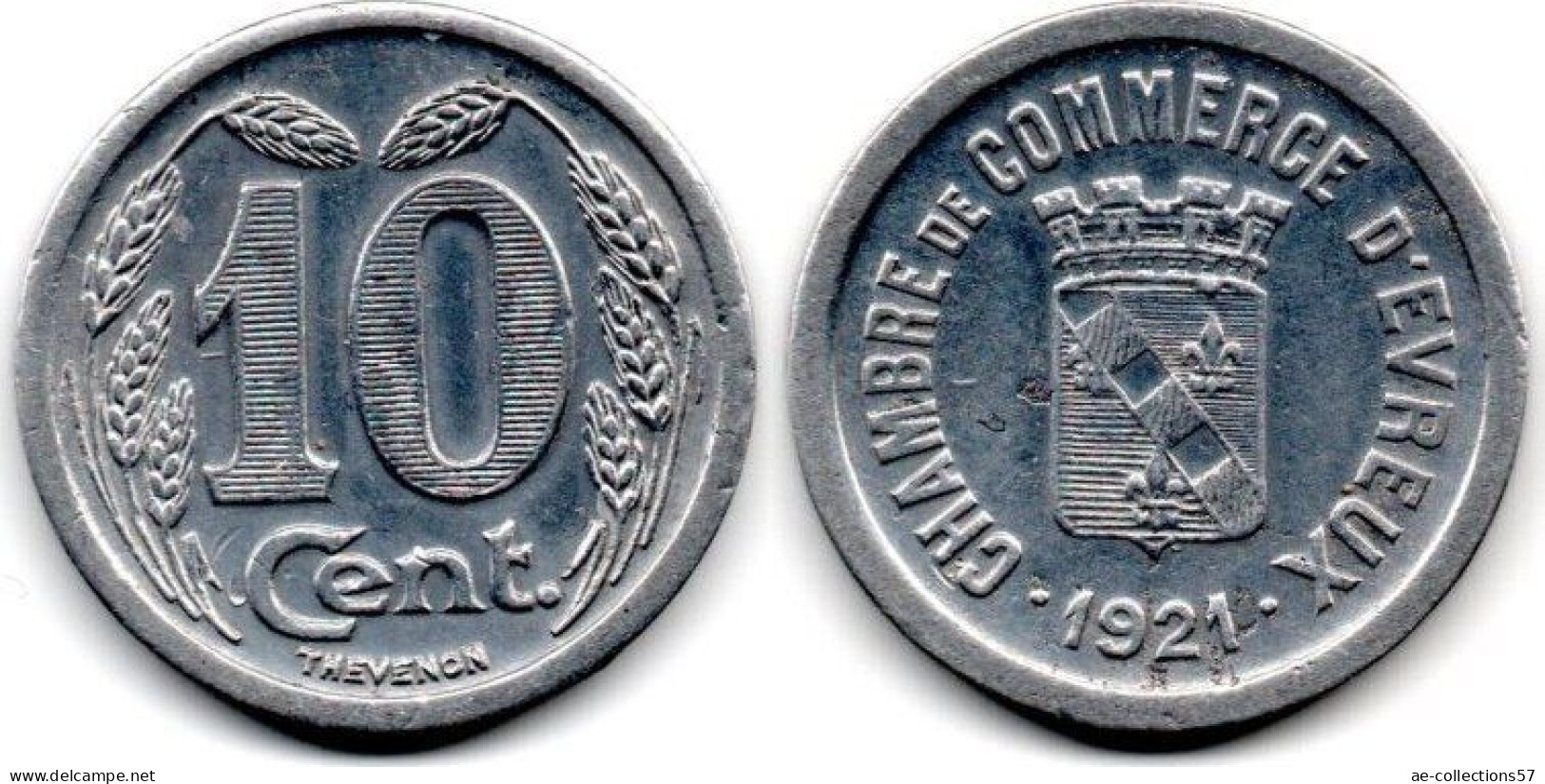 MA 30413 / Evreux 10 Centimes 1921 TTB - Noodgeld