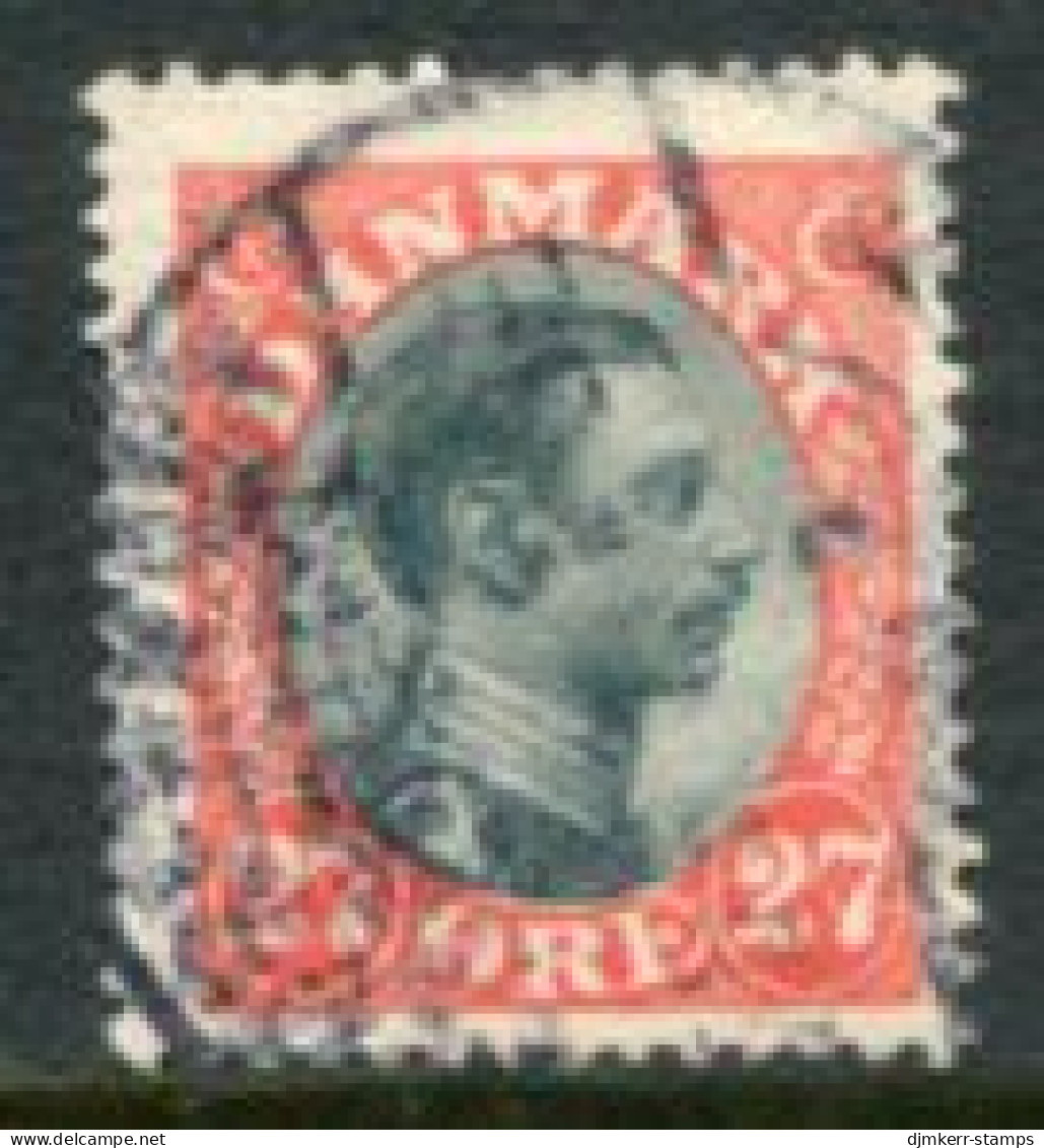 DENMARK 1918 King Christian X Definitive 27 Øre  Used..  Michel 101 - Used Stamps