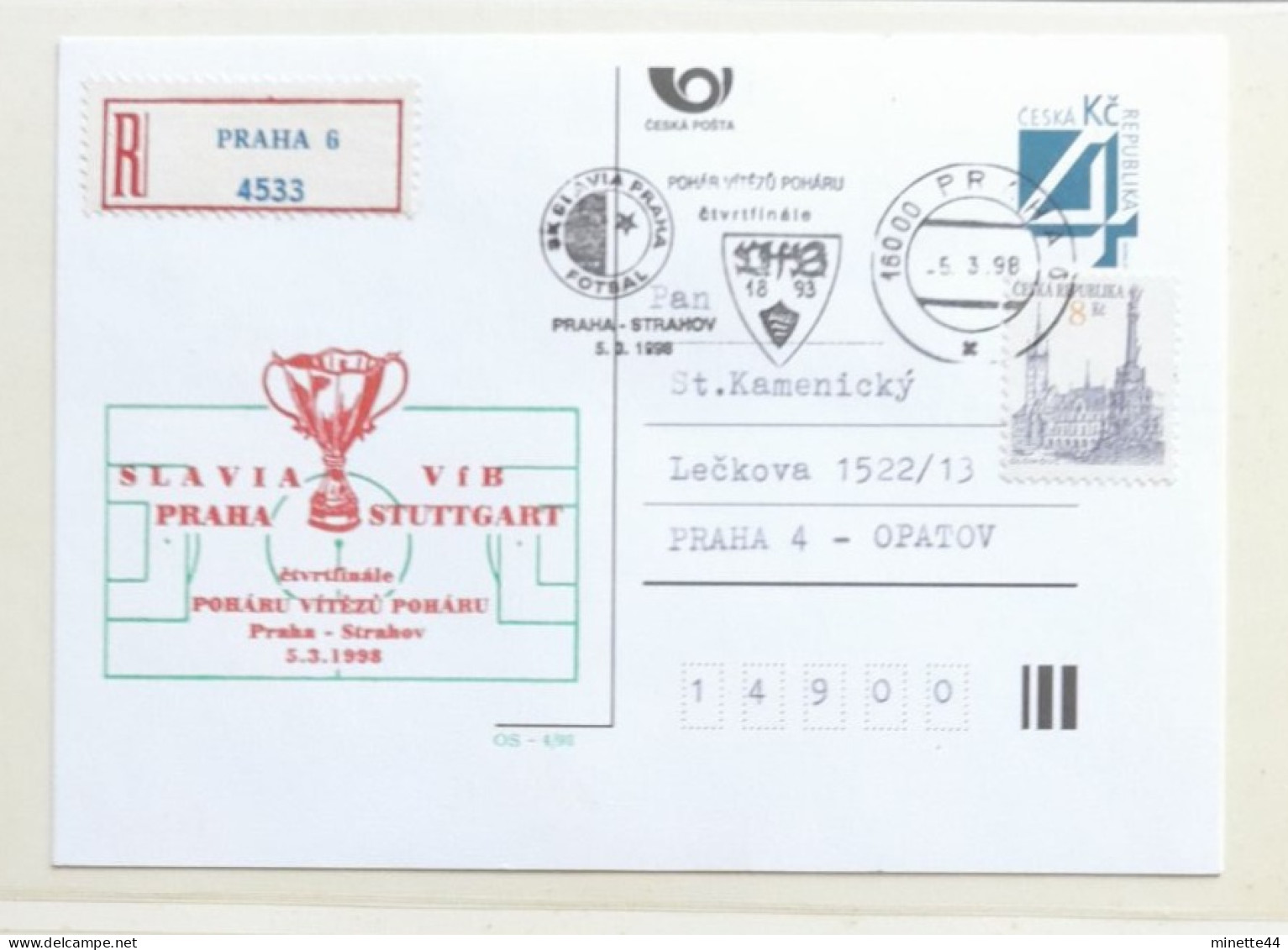 SLOVAQUIE CESKOSLOVENSKO SLOVENSKO  FDC 1998 UEFA CUP FOOTBALL FUSSBALL SOCCER CALCIO FOOT FUTBOL VOETBAL FUTEBOL - Storia Postale