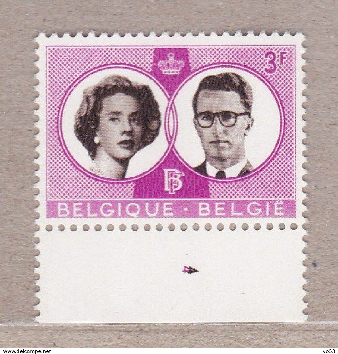 1960 Nr 1170** Plaatnummer:4, Zegel Uit Reeks Koninklijk Huwelijk. - ....-1960