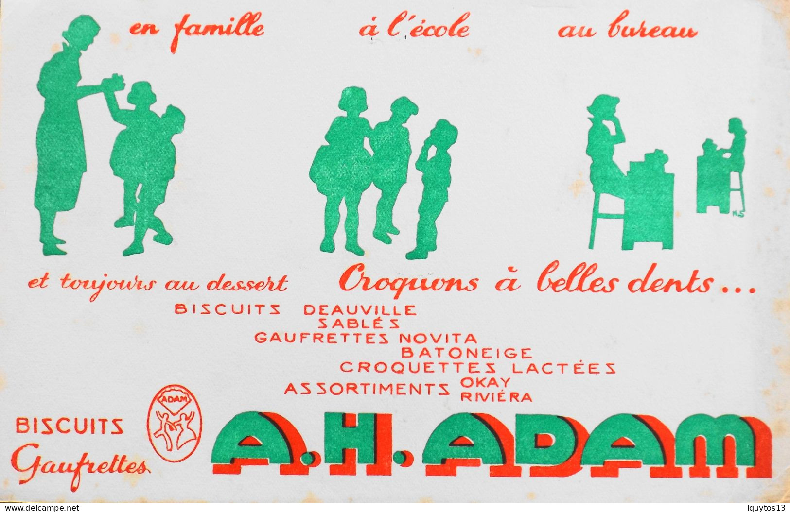 BUVARD NEUF ILLUSTRE > BISCUITS GAUFRETTES A. H. ADAM - BE - Dulces & Biscochos