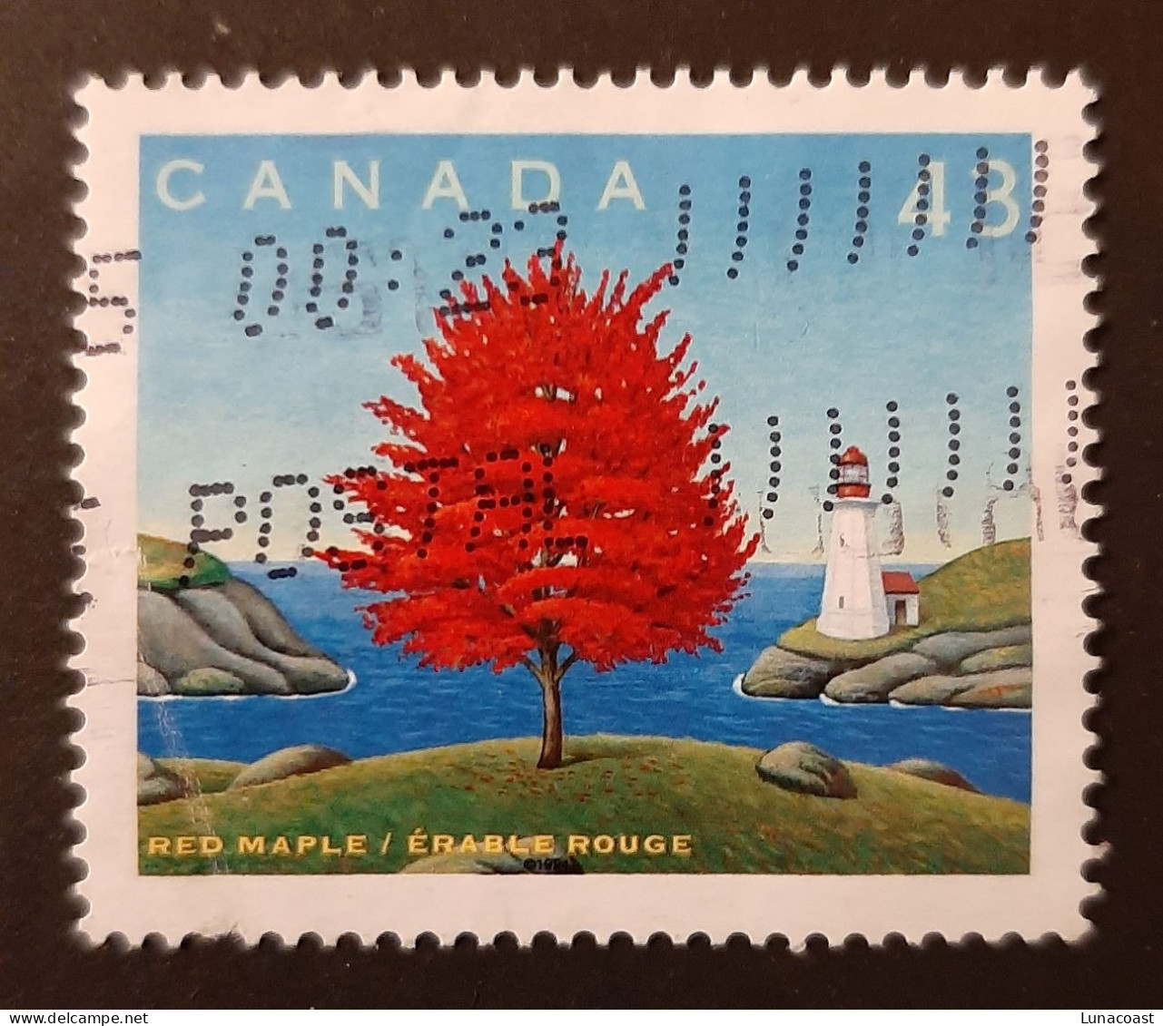 Canada 1994  USED  Sc1524 L   43c  Red Maple - Oblitérés