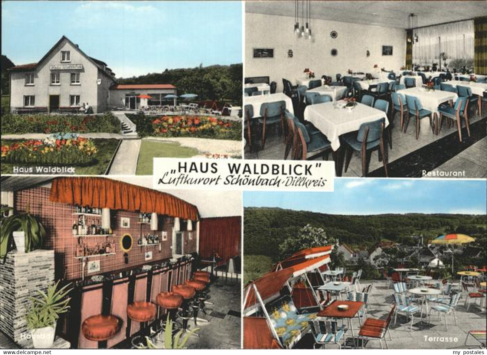 41257354 Schoenbach Dillkreis Haus Waldblick Restaurant Hausbar Terrasse Schoenb - Herborn