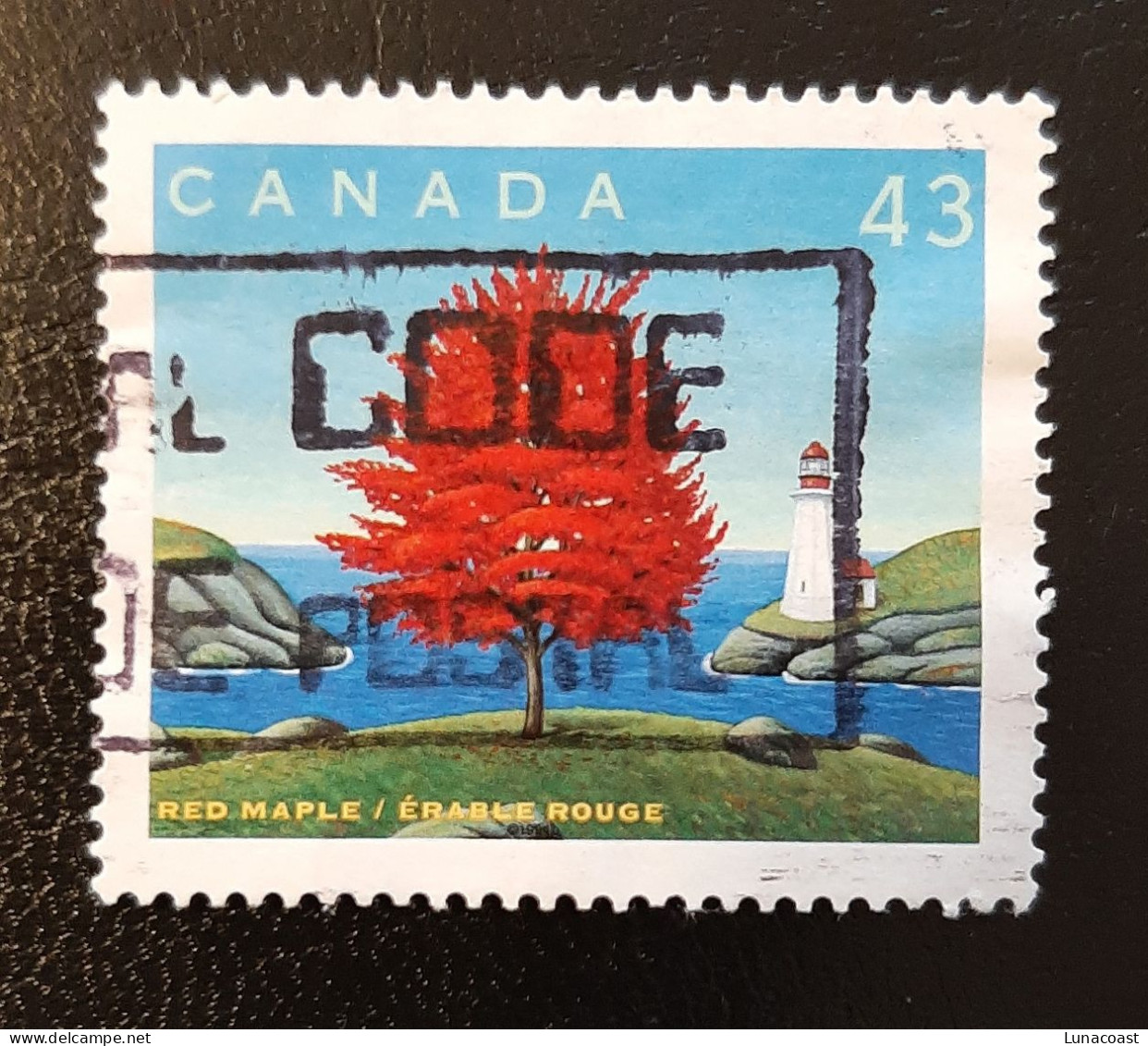Canada 1994  USED  Sc1524 L   43c  Red Maple - Oblitérés