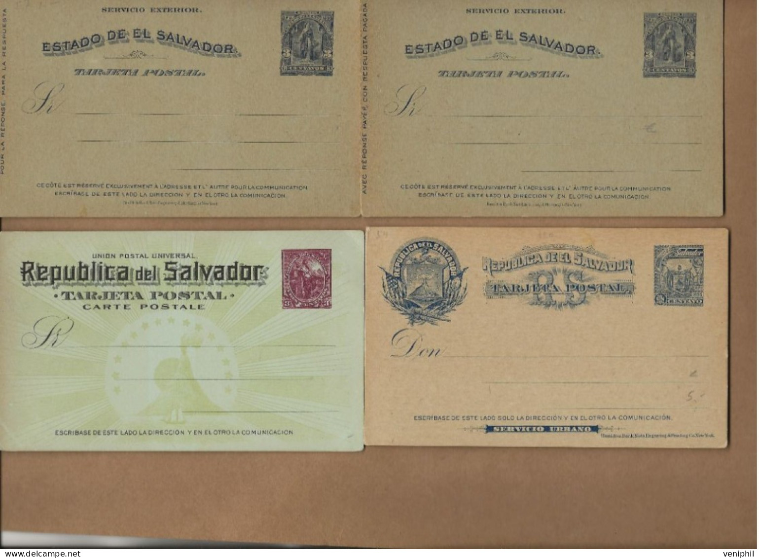 SALVADOR - LOT DE 15 ENTIERS POSTAUX NEUFS  -1900 - El Salvador