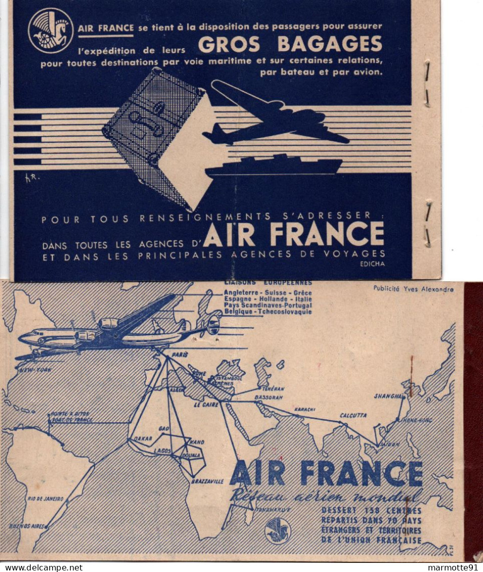 AIR FRANCE BILLET DE PASSAGE  AVIATION CIVILE 1950 - Billetes