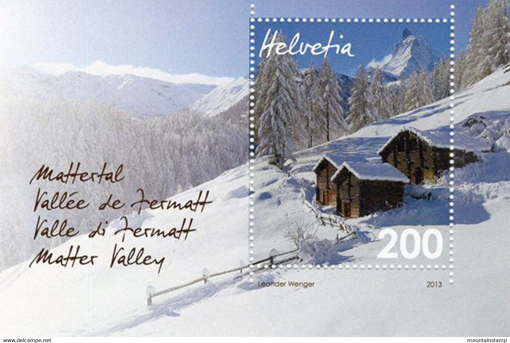 Switzerland 2013 Mattertal Mountains Matterhorn - Unused Stamps