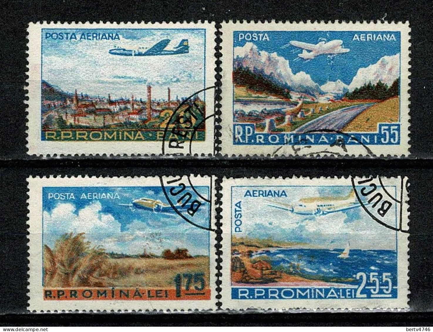 Roumanie 1956  Yv & T PA 65/68,  Série Complète   Used - Usati