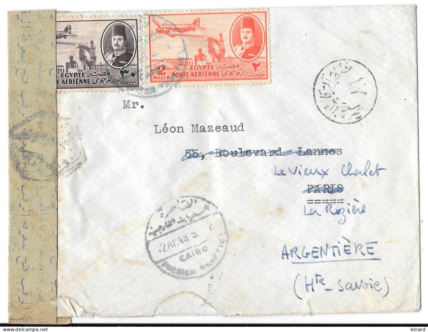  LETTRE PAR AVION   N°29/ N°36  CENSURE TBE SCAN - Aéreo