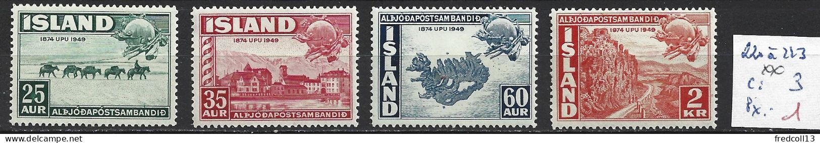 ISLANDE 220 à 23 ** Côte 3 € - Ongebruikt