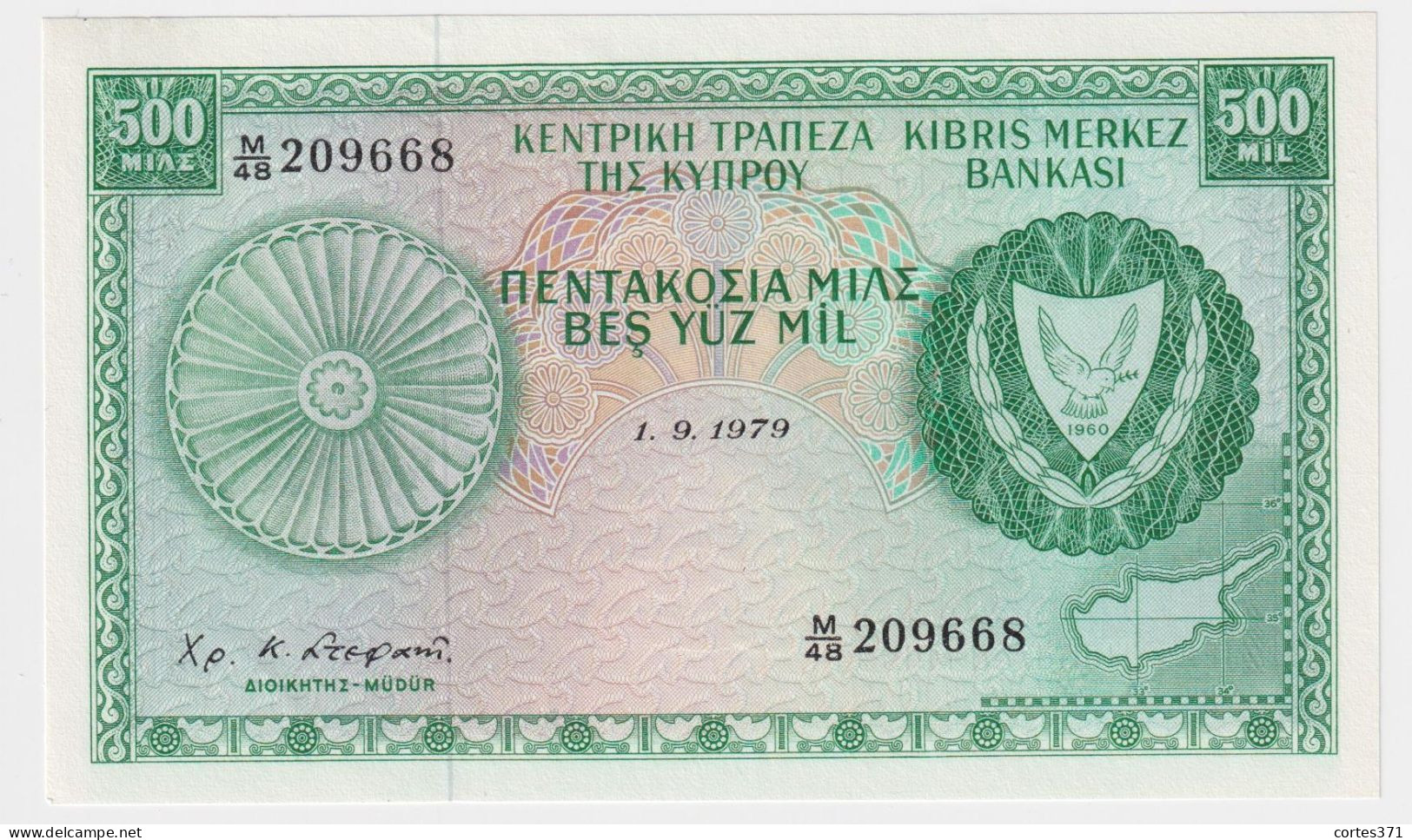 Cyprus 500 Mils 1979 P-42c UNC - Chipre