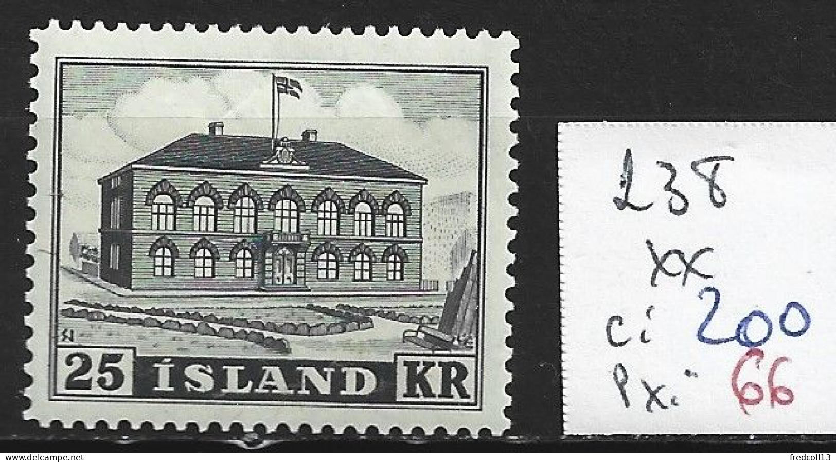 ISLANDE 238 ** Côte 200 € - Unused Stamps