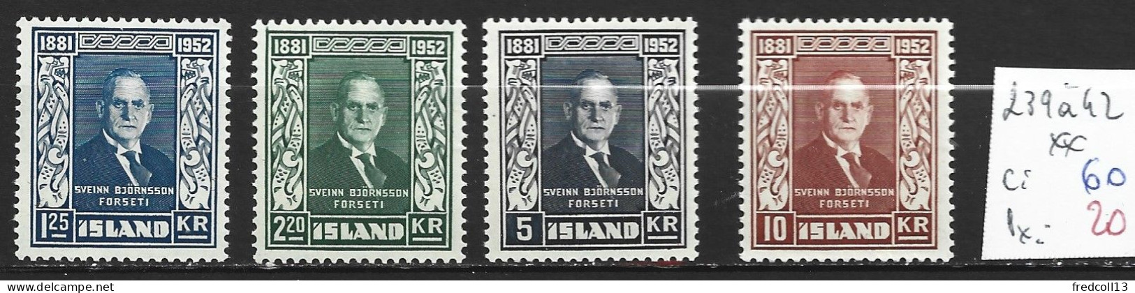 ISLANDE 239 à 42 ** Côte 60 € - Unused Stamps