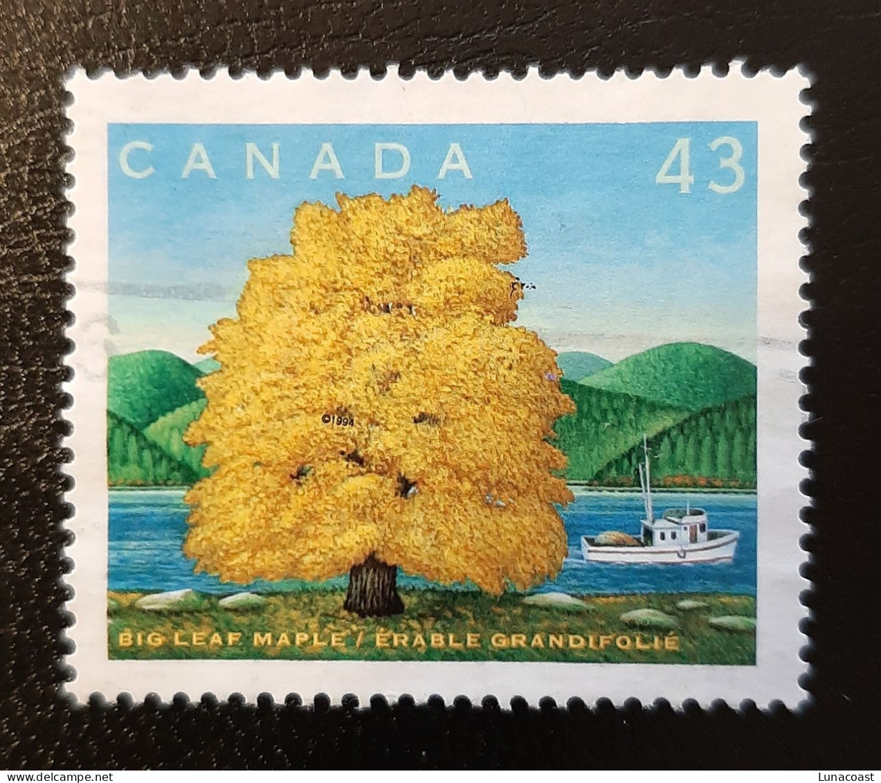 Canada 1994  USED  Sc1524a   43c  Bigleaf Maple - Oblitérés