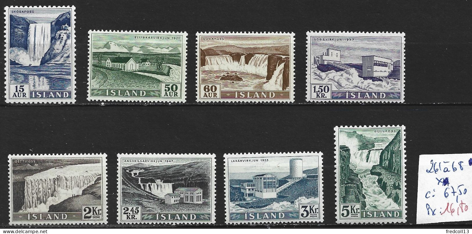 ISLANDE 261 à 68 * Côte 67.50 € - Unused Stamps