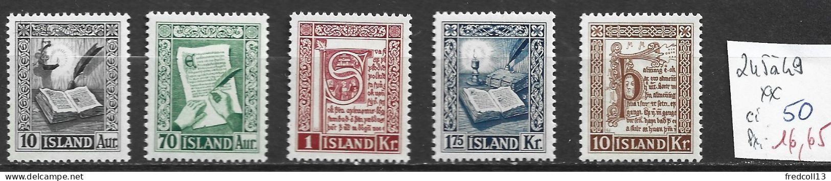 ISLANDE 245 à 49 ** Côte 50 € - Unused Stamps