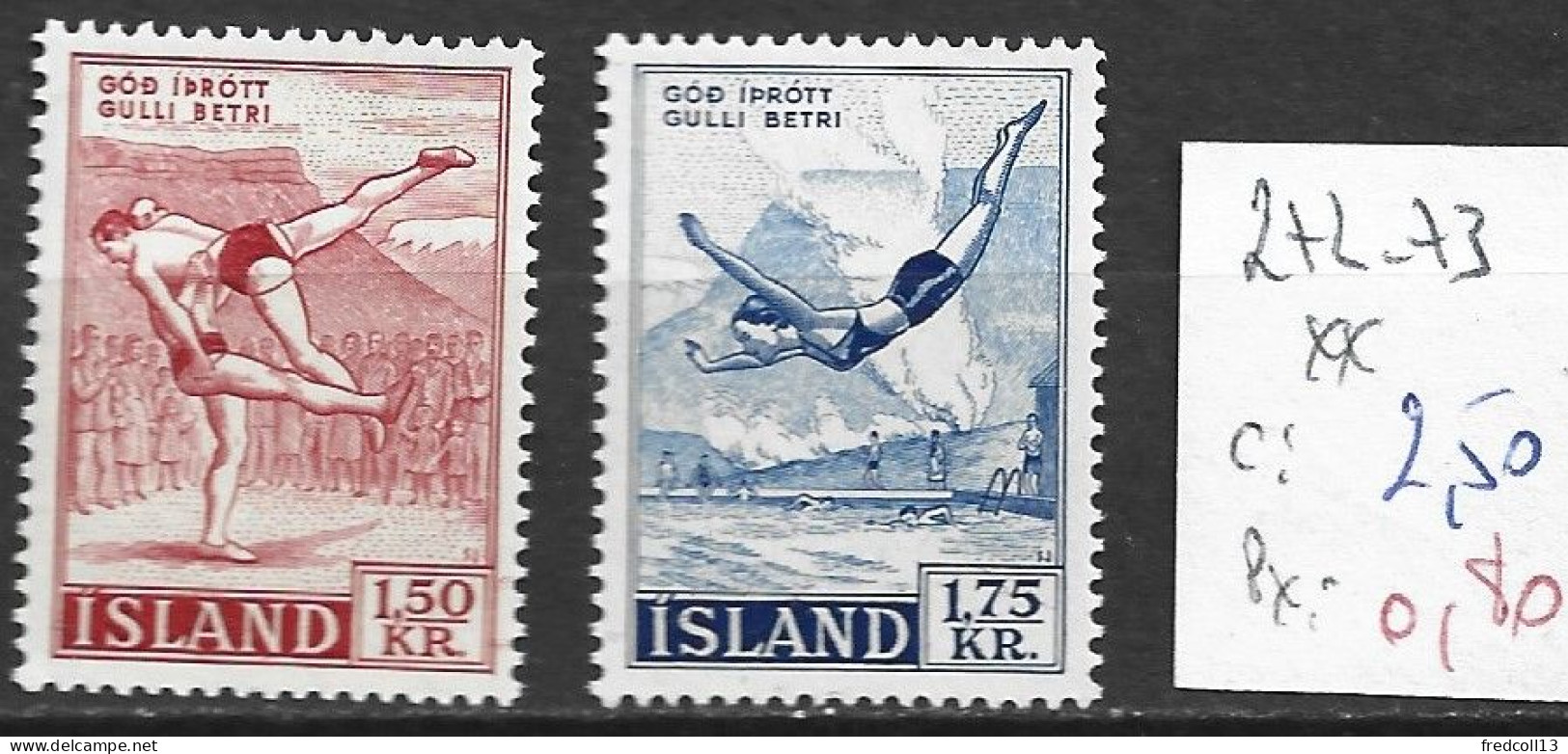 ISLANDE 272-73 ** Côte 2.50 € - Unused Stamps